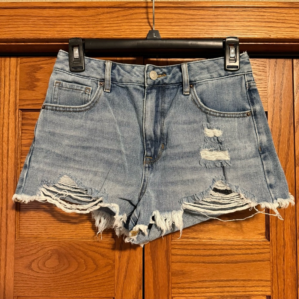 PacSun High Rise Festival Distressed Denim Shorts size 26